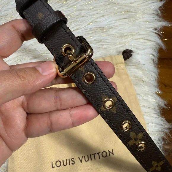 Louis Vuitton Gold Strap Shoulder Strap Monogram Pattern W/ Dustbag - Picture 8 of 16